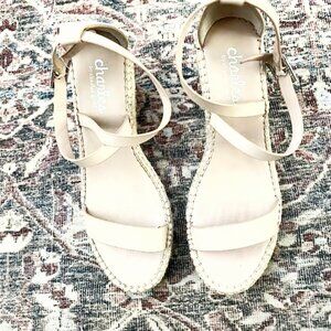 CHARLES by CHARLES DAVID WOMEN'S WEDGE ESRADRILLES CREAM SIZE 6